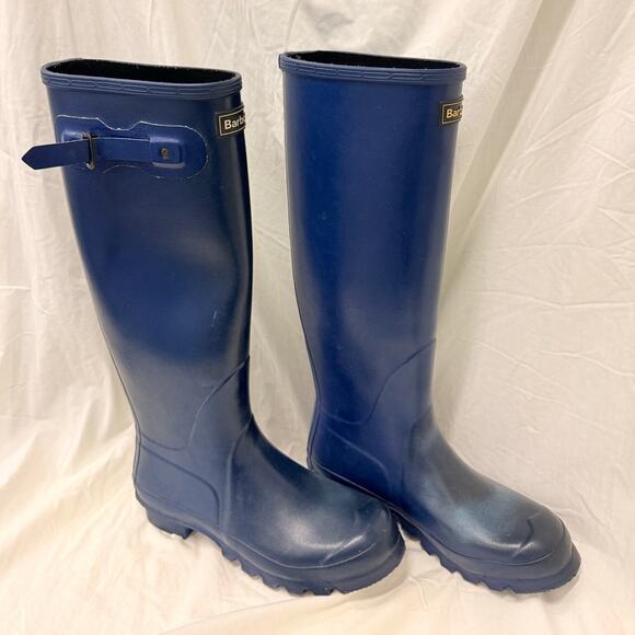 Barbour Womens Bede Snow Wellingtons Mid Calf Winter‎ Waterproof Boots Navy US 7 - Picture 2 of 7